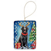 Curly-Coated Retriever Christmas Reindeer Porcelain Ornament product image at NuMercy
