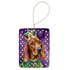 Redbone Coonhound King of Mardi Gras Porcelain Christmas Ornament DAC4868 product image at NuMercy
