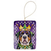 Greater Swiss Mountain Dog King of Mardi Gras Porcelain Christmas Ornament DAC4809 product image at NuMercy