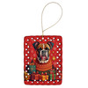 Fawn Boxer Holiday Christmas Porcelain Ornament product image at NuMercy