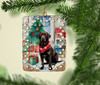 Chocolate Labrador Retriever Christmas Porcelain Ornament DAC3502 product image at NuMercy 2