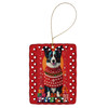Border Collie Holiday Christmas Porcelain Ornament product image at NuMercy