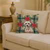 Hairless Chinese Crested Christmas Poinsettias Throw Pillow 14" x 14" product image at NuMercy 2