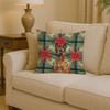 Mahogany Belgian Malinois Christmas Poinsettias Throw Pillow 14" x 14" product image at NuMercy 2