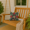 Black and Tan Cavalier Spaniel Christmas Poinsettias Throw Pillow 14" x 14" product image at NuMercy 3