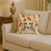 Longhaired Cream Dachshund Heirloom Fall Throw Pillow 14" x 14" product image at NuMercy 2