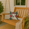 White Jack Russell Terrier Christmas Poinsettias Throw Pillow 14" x 14" product image at NuMercy 3