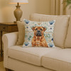 Red Bullmastiff Coastal Sea Glass Throw Pillow 14" x 14" product image at NuMercy 2