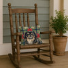 Black and Tan Pekingese Christmas Poinsettias Throw Pillow 14" x 14" product image at NuMercy 4