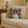 Black and White Pointer Christmas Poinsettias Throw Pillow 14" x 14" product image at NuMercy 2