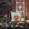 Miniature Red Poodle Coastal Sea Glass Throw Pillow 14" x 14" product image at NuMercy 7