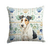 Smooth Fox Terrier Coastal Sea Glass Throw Pillow 14" x 14" product image at NuMercy