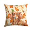 Red Brown Dachshund Heirloom Fall Throw Pillow 14" x 14" product image at NuMercy