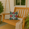Blue Whippet Christmas Poinsettias Throw Pillow 14" x 14" product image at NuMercy 3