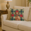 Liver Pointer Christmas Poinsettias Throw Pillow 14" x 14" product image at NuMercy 2