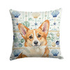 Corgi Coastal Sea Glass Throw Pillow 14" x 14" product image at NuMercy