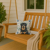 Black and Tan Tibetan Mastiff Coastal Sea Glass Throw Pillow 14" x 14" product image at NuMercy 3
