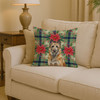 Belgian Laekenois Christmas Poinsettias Throw Pillow 14" x 14" product image at NuMercy 2