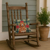 Reddish Brown Great Pyrenees Christmas Poinsettias Throw Pillow 14" x 14" product image at NuMercy 4
