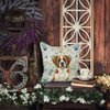 Brown and White Saint Bernard Coastal Sea Glass Throw Pillow 14" x 14" product image at NuMercy 7