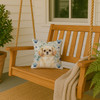 Cream Tibetan Spaniel Coastal Sea Glass Throw Pillow 14" x 14" product image at NuMercy 3