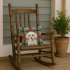 Toy White Poodle Christmas Poinsettias Throw Pillow 14" x 14" product image at NuMercy 4