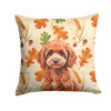 Miniature Red Poodle Heirloom Fall Throw Pillow 14" x 14" product image at NuMercy