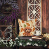Miniature Red Poodle Heirloom Fall Throw Pillow 14" x 14" product image at NuMercy 7