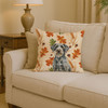 Steel Gray Wirehaired Pointing Griffon Heirloom Fall Throw Pillow 14" x 14" product image at NuMercy 2