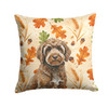 Brown Portuguese Water Dog Heirloom Fall Throw Pillow 14" x 14" product image at NuMercy