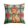 Rhodesian Ridgeback Christmas Poinsettias Throw Pillow 14" x 14" product image at NuMercy