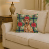 Rhodesian Ridgeback Christmas Poinsettias Throw Pillow 14" x 14" product image at NuMercy 2