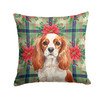 Blenheim English Toy Spaniel Christmas Poinsettias Throw Pillow 14" x 14" product image at 