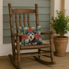 Black and Tan Norfolk Terrier Christmas Poinsettias Throw Pillow 14" x 14" product image at NuMercy 4