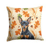 Black and Tan Miniature Pinscher Heirloom Fall Throw Pillow 14" x 14" product image at 