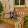 Black and Tan German Shepherd Christmas Poinsettias Throw Pillow 14" x 14" product image at NuMercy 3