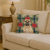 Bullmastiff Christmas Poinsettias Throw Pillow 14" x 14" product image at NuMercy 2