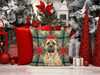 Bullmastiff Christmas Poinsettias Throw Pillow 14" x 14" product image at NuMercy 7