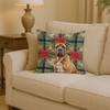 Neapolitan Mastiff Christmas Poinsettias Throw Pillow 14" x 14" product image at NuMercy 2