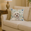 Coton de Tulear Coastal Sea Glass Throw Pillow 14" x 14" product image at NuMercy 2