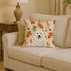 Cream Samoyed Heirloom Fall Throw Pillow 14" x 14" product image at NuMercy 2