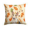 Tricolor Miniature Bull Terrier Heirloom Fall Throw Pillow 14" x 14" product image at NuMercy