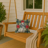 Blue Belton English Setter Christmas Poinsettias Throw Pillow 14" x 14" product image at NuMercy 3