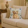 Golden Retriever Coastal Sea Glass Throw Pillow 14" x 14" product image at NuMercy 2