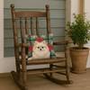 Cream Pomeranian Christmas Poinsettias Throw Pillow 14" x 14" product image at NuMercy 4