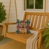 Red Bullmastiff Christmas Poinsettias Throw Pillow 14" x 14" product image at NuMercy 3
