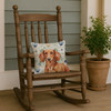 Red Brown Dachshund Coastal Sea Glass Throw Pillow 14" x 14" product image at NuMercy 4