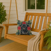 Black Pug Christmas Poinsettias Throw Pillow 14" x 14" product image at NuMercy 3