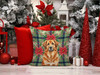 Red Leonberger Christmas Poinsettias Throw Pillow 14" x 14" product image at NuMercy 7