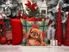 Red Pekingese Christmas Poinsettias Throw Pillow 14" x 14" product image at NuMercy 7
